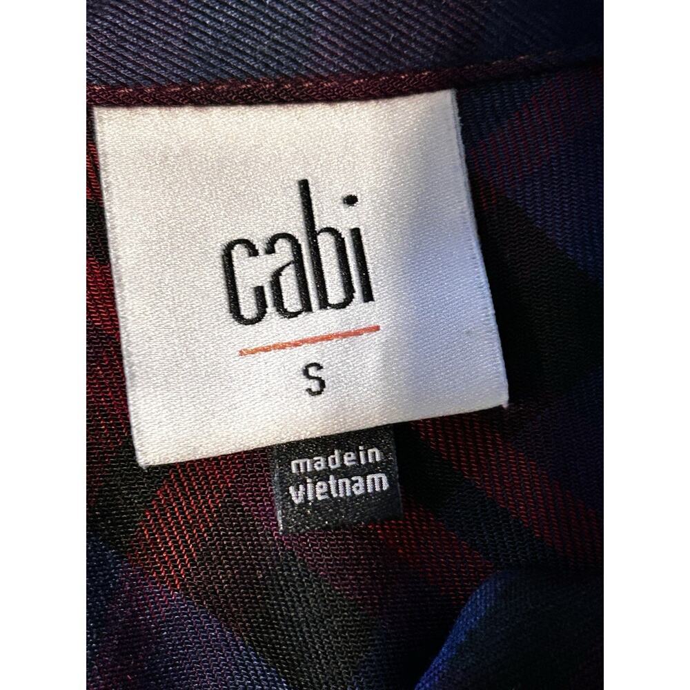 Cabi Red Plaid Rayon Blouse - Women's Regular Size S - Picture 7 of 8